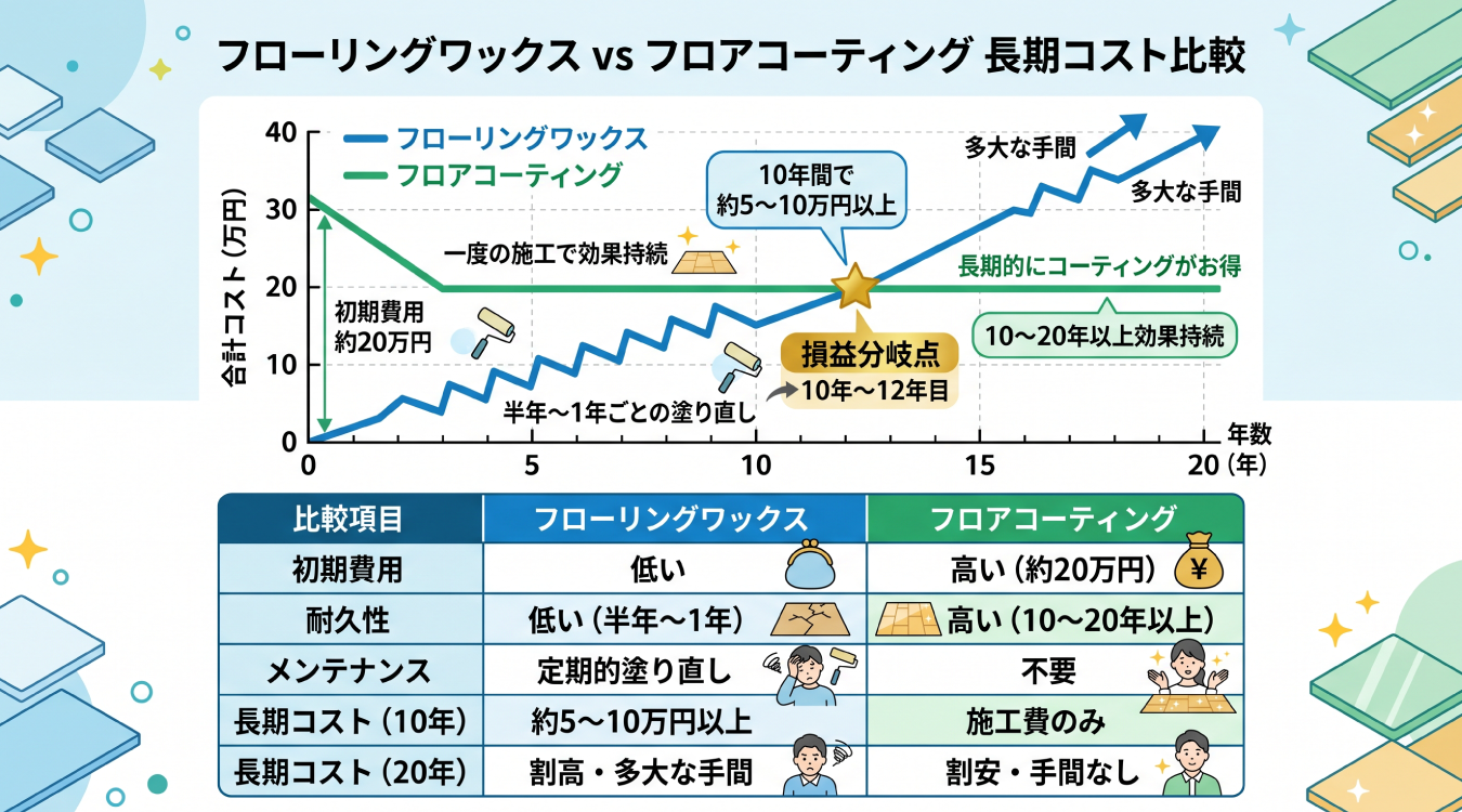 フローリング保護はワックスとフロアコーティングどっちが良い？費用と手間を徹底比較