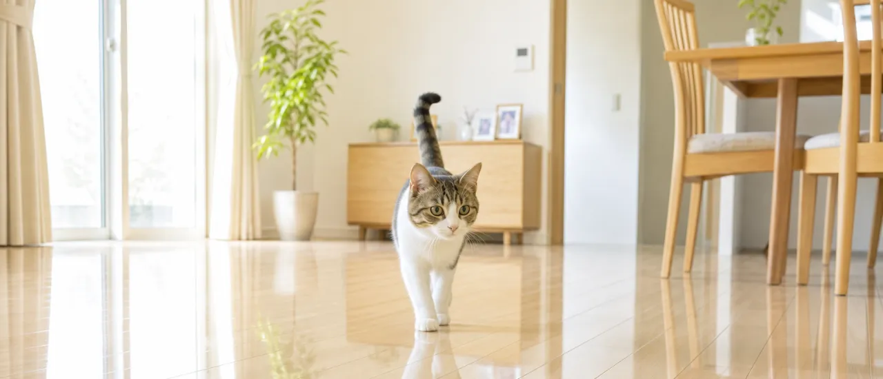 猫にフロアコーティングは必要？爪傷・吐き戻し対策と種類の選び方